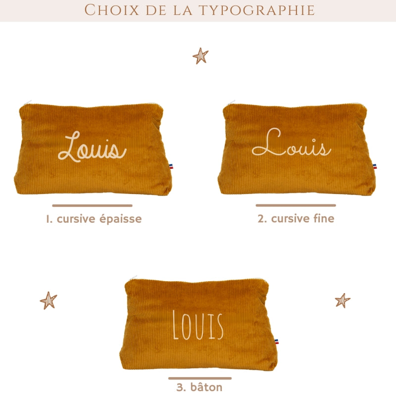 Trousse en Velours Côtelé - formats Mini & Maxi