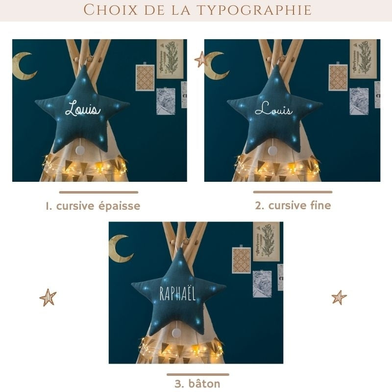 Veilleuse lumineuse Musicale - Étoile en Lin