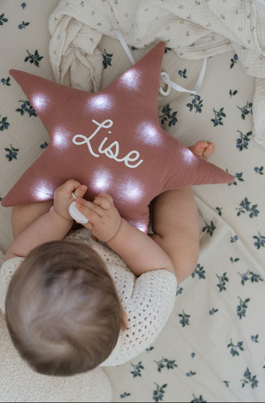 Veilleuse lumineuse Musicale - Étoile en double Gaze de coton