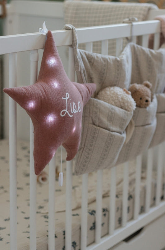 Veilleuse lumineuse Musicale - Étoile en double Gaze de coton