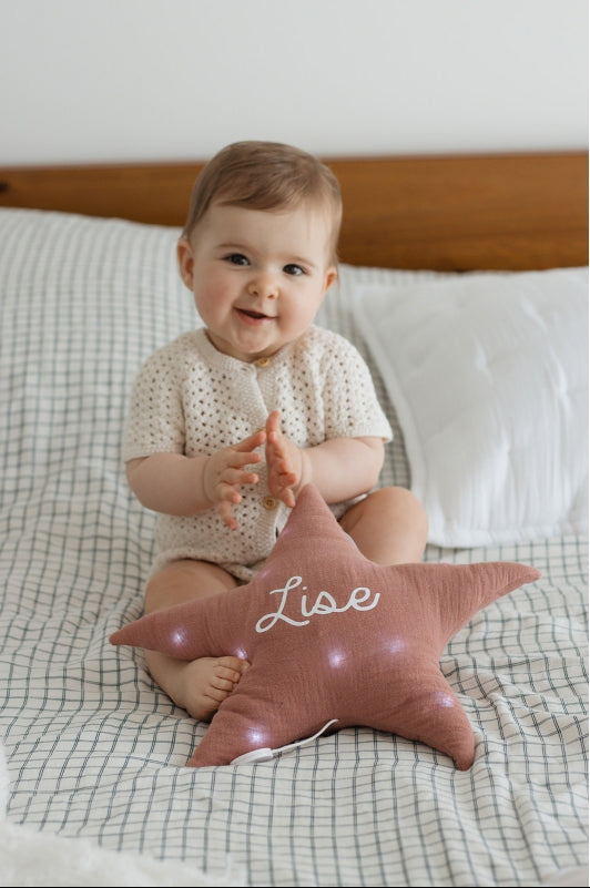 Veilleuse lumineuse Musicale - Étoile en double Gaze de coton