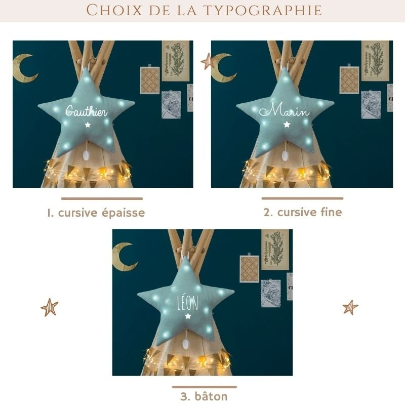 Veilleuse lumineuse Musicale - Étoile en Lin