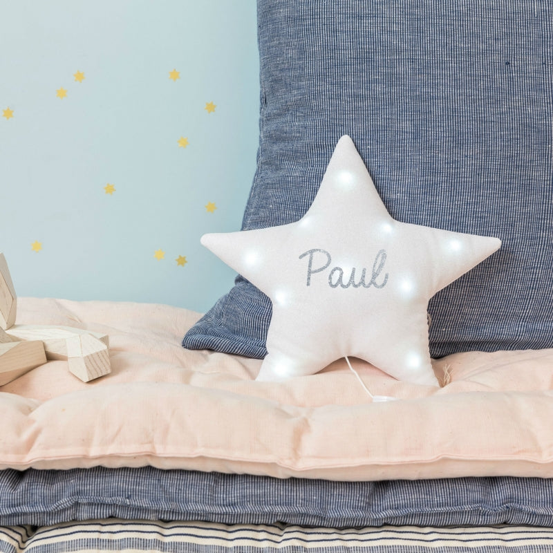 Veilleuse lumineuse Musicale - Étoile en Lin Pailleté