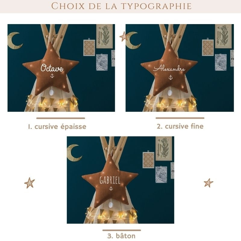 Veilleuse lumineuse Musicale - Étoile en Lin