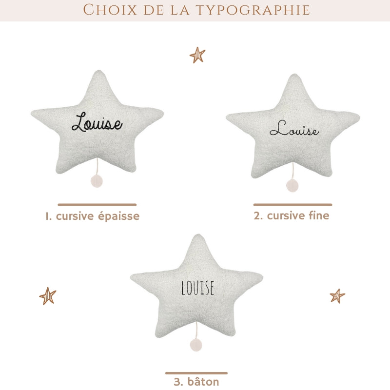 Veilleuse lumineuse Sans musique - Étoile en Sherpa