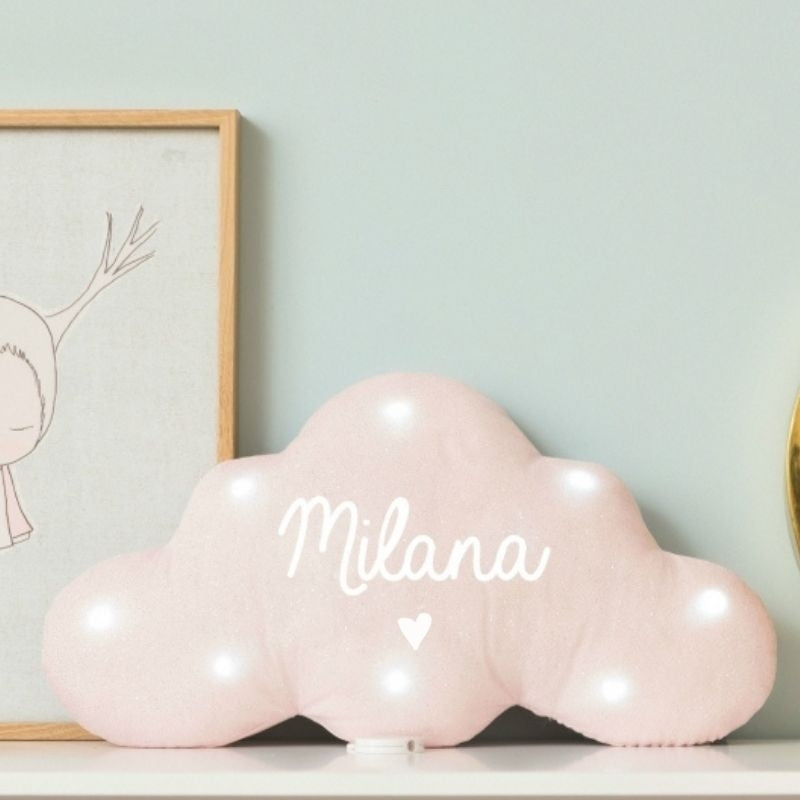 Veilleuse lumineuse Musicale - Nuage en Lin paillettes