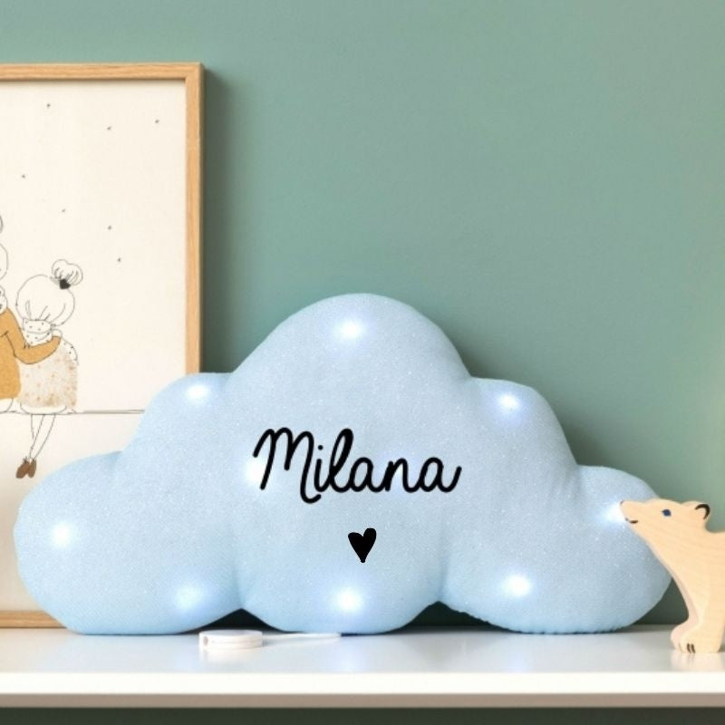 Luz de noche sin música - Nube de lino con purpurina