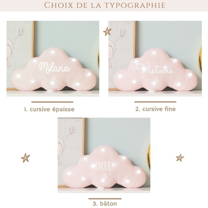 Luz de noche sin música - Nube de lino con purpurina