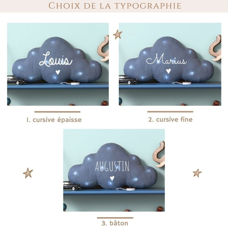 Veilleuse lumineuse Sans musique - Nuage en Lin