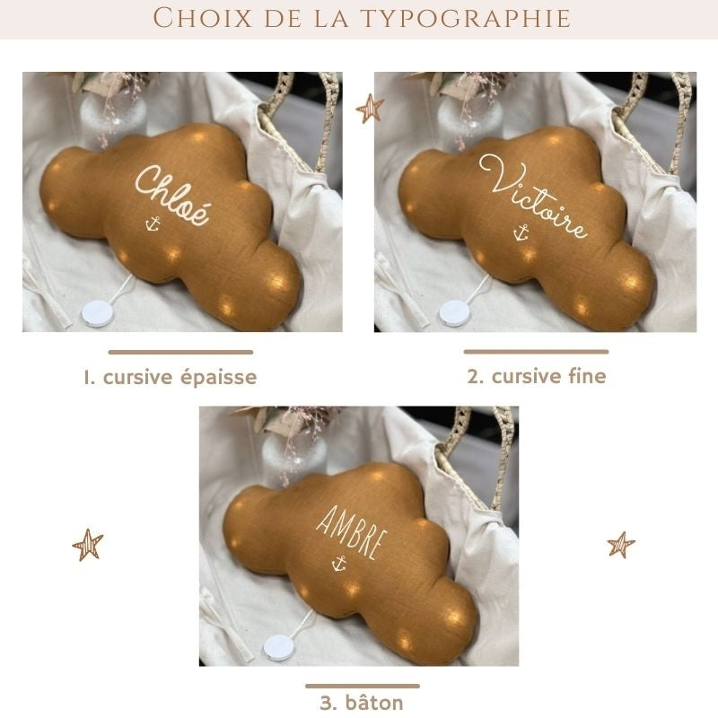 Veilleuse lumineuse Sans musique - Nuage en Lin