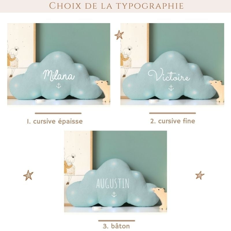 Veilleuse lumineuse Sans musique - Nuage en Lin