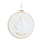 Cadre rond tambour mural personnalisé - Voilier Rose